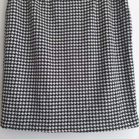 CLEO \ Soft Ponte Knit Pull-On Pencil Skirt Classic Houndstooth Pattern B&W XL - Picture 9 of 11